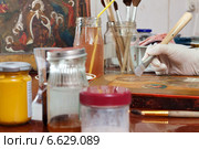 restoration of ancient icon. Стоковое фото, фотограф Яков Филимонов / Фотобанк Лори