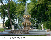 Фонтан "Коронный" (1725 г., архитектор - Михаил Земцов) в Летнем саду, Санкт-Петербург, Россия (2014 год). Редакционное фото, фотограф Виктория Фрадкина / Фотобанк Лори