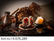 Натюрморт с кофе, ковшом и чашкой. Стоковое фото, фотограф Колесникова Алёна Валерьевна / Фотобанк Лори