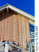 wooden roof construction. Стоковое фото, фотограф Erwin Wodicka / Фотобанк Лори