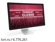 Сообщение на экране "торренты закрыты" Стоковая иллюстрация, иллюстратор Александр Лычагин / Фотобанк Лори