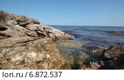 Побережье Черного моря в Крыму, мыс Тарханкут. Стоковое видео, видеограф Анатолий Типляшин / Фотобанк Лори