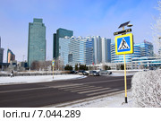 Городской вид в Астане зимой (2015 год). Редакционное фото, фотограф Вячеслав Евсеев / Фотобанк Лори