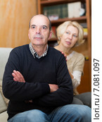Couple after quarrel indoors. Стоковое фото, фотограф Яков Филимонов / Фотобанк Лори