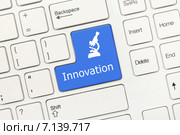 Белая концептуальная клавиатура - Клавиша "Innovation" ("Инновации") Стоковое фото, фотограф Самохвалов Артем / Фотобанк Лори