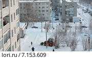 Город Сегежа, Карелия. Улица Антикайнена в зимнее время года (2015 год). Стоковое видео, видеограф Кекяляйнен Андрей / Фотобанк Лори