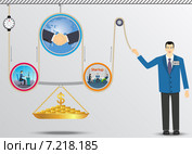 Механизм увеличения доходов. Стоковая иллюстрация, иллюстратор Николай Кувшинов / Фотобанк Лори
