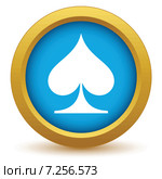 Gold spades card icon. Стоковая иллюстрация, иллюстратор Иван Рябоконь / Фотобанк Лори