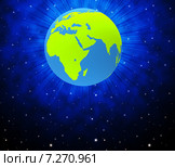 Globe World Shows Solar System And Globalise. Стоковая иллюстрация, иллюстратор Stuart Miles / Фотобанк Лори