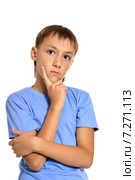 Thoughtful teenage boy. Стоковое фото, фотограф Ruslan Huzau / Фотобанк Лори