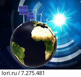 Solar Panel Indicates Alternative Energy And Globalise. Стоковая иллюстрация, иллюстратор Stuart Miles / Фотобанк Лори