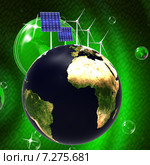 Solar Panel Shows Energy Source And Earth. Стоковая иллюстрация, иллюстратор Stuart Miles / Фотобанк Лори