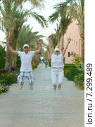 Senior couple at hotel resort. Стоковое фото, фотограф Ruslan Huzau / Фотобанк Лори