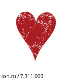 Red grunge heart card logo. Стоковая иллюстрация, иллюстратор Иван Рябоконь / Фотобанк Лори
