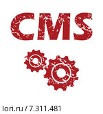 Red grunge cms logo. Стоковая иллюстрация, иллюстратор Иван Рябоконь / Фотобанк Лори