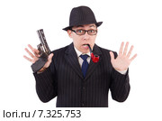 Funny gentleman in striped suit isolated on white. Стоковое фото, фотограф Elnur / Фотобанк Лори