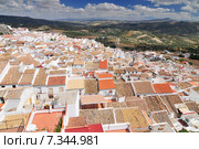 Olvera as seen from castle, Pueblos Blancos ´white towns´, Cadiz province, Andalusia, Spain. Стоковое фото, агентство BE&W Photo / Фотобанк Лори