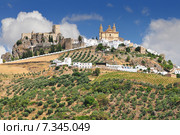 Olvera is a white village (pueblo blanco) in Cadiz province, Andalucia, Spain. It features a moorish fortress and a neoclassic cathedral overlooking the whitewashed village. Стоковое фото, агентство BE&W Photo / Фотобанк Лори