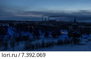 Утро в городе Сегежа, Карелия. Выключение освещения. Таймлапс (2015 год). Стоковое видео, видеограф Кекяляйнен Андрей / Фотобанк Лори
