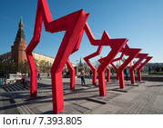 Украшение Манежной площади к 70-летию Победы, Москва (2015 год). Редакционное фото, фотограф Давид Мзареулян / Фотобанк Лори