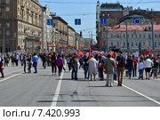 "Бессмертный полк - Москва" на 1-й Тверской-Ямской улице в Москве 9 мая 2015 года. Редакционное фото, фотограф lana1501 / Фотобанк Лори