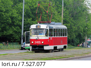 Москва. Городской трамвай Tatra T3SU (2015 год). Редакционное фото, фотограф Александр Тарасенков / Фотобанк Лори