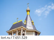 Звонница и купол церкви Сергия Радонежского в Чернецове (Долгопрудный) (2015 год). Стоковое фото, фотограф Алёшина Оксана / Фотобанк Лори