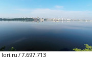 Панорама реки Днепр и город Днепропетровск, Украина (2015 год). Стоковое видео, видеограф Сергей Колесников / Фотобанк Лори