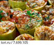 Topan Kabak Dolmasi -  фаршированные кабачки с рисом и мясом. Турецкая кухня. Стоковое фото, фотограф Александр Fanfo / Фотобанк Лори