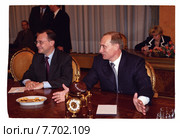 Владимир Владимирович Путин и Кириенко Сергей Владиленович. Редакционное фото, фотограф Борис Кавашкин / Фотобанк Лори