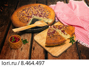 Свежий манник с брусникой на завтрак. Стоковое фото, фотограф Наталья Осипова / Фотобанк Лори