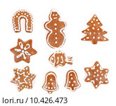 christmas gingerbreads on white background. Стоковое фото, фотограф Zdeněk Malý / PantherMedia / Фотобанк Лори