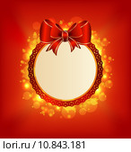Christmas card with bow, lighting background. Стоковое фото, фотограф Oleg Tirunov / PantherMedia / Фотобанк Лори