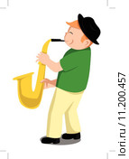 Child saxophone. Стоковая иллюстрация, иллюстратор bobby wijaya / PantherMedia / Фотобанк Лори
