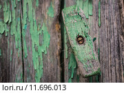 Closeup of an old wooden door handle. Стоковое фото, фотограф Rüdiger Wittmann / PantherMedia / Фотобанк Лори