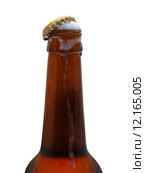 Bottleneck Of Fresh Beer Bottle With Open Cork. Стоковое фото, фотограф Sergej Razvodovskij / PantherMedia / Фотобанк Лори