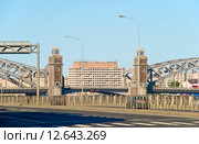 Синопская набережная и Большеохтинский мост. Санкт-Петербург (2015 год). Редакционное фото, фотограф Александр Щепин / Фотобанк Лори