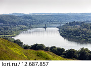 Вид на реку Оку с холма бывшей Алексинской крепости. (2015 год). Стоковое фото, фотограф Сергей Лаврентьев / Фотобанк Лори