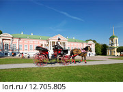 Поездка в бричке по территории усадьбы "Кусково" (2015 год). Редакционное фото, фотограф Наталья Волкова / Фотобанк Лори