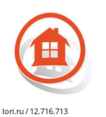House sign sticker, orange. Стоковая иллюстрация, иллюстратор Иван Рябоконь / Фотобанк Лори
