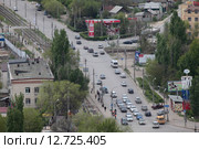 Волгоград, панорама с видом на улицу Голубинскую с высотного здания (2015 год). Редакционное фото, фотограф Дмитрий Неумоин / Фотобанк Лори
