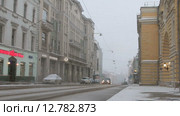 Большая Никитская улица до реконструкции, зима (2015 год). Редакционное видео, видеограф Овсеенко Надежда / Фотобанк Лори