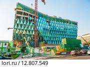 Строительство нового телевизионного центра НТВ в Останкине (2015 год). Редакционное фото, фотограф Владимир Князев / Фотобанк Лори