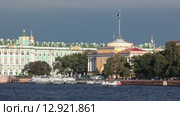 Здание Адмиралтейства на Адмиралтейской набережной, вид с Невы. Санкт-Петербург (2015 год). Редакционное видео, видеограф Кекяляйнен Андрей / Фотобанк Лори