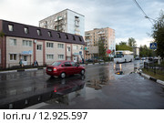 Подмосковный город Шатура, улица проспект Ильича (2015 год). Редакционное фото, фотограф Дмитрий Неумоин / Фотобанк Лори