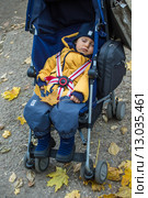 Ребенок спит в коляске (2013 год). Редакционное фото, фотограф Наталья Степченкова / Фотобанк Лори