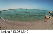 Песчаный пляж на Красном море, Хургада, Египет. Широкий угол (2015 год). Стоковое видео, видеограф Кекяляйнен Андрей / Фотобанк Лори