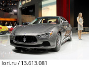 Автомобиль Maserati на автосалоне в Лос-Анджелесе (2015 год). Редакционное фото, фотограф Роман Коротков / Фотобанк Лори