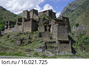 Укрепленная деревня Шатили в Аргунском ущелье Грузии (2015 год). Стоковое фото, фотограф Дымов Игорь / Фотобанк Лори