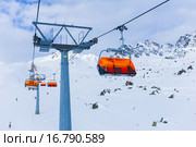 Кресельный подъемник, Ишгль, Австрия. Стоковое фото, фотограф Максим Топчий / Фотобанк Лори